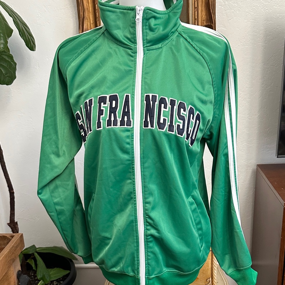 Green Track Jacket with San Francisco Print